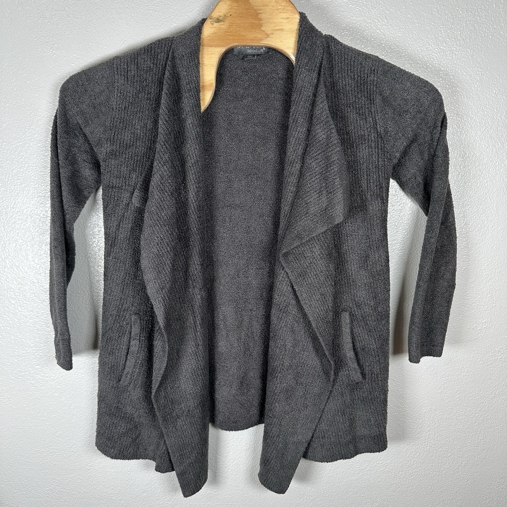 Barefoot Dreams CozyChic Lite Charcoal Gray‎ Island Wrap Cardigan Size S/M